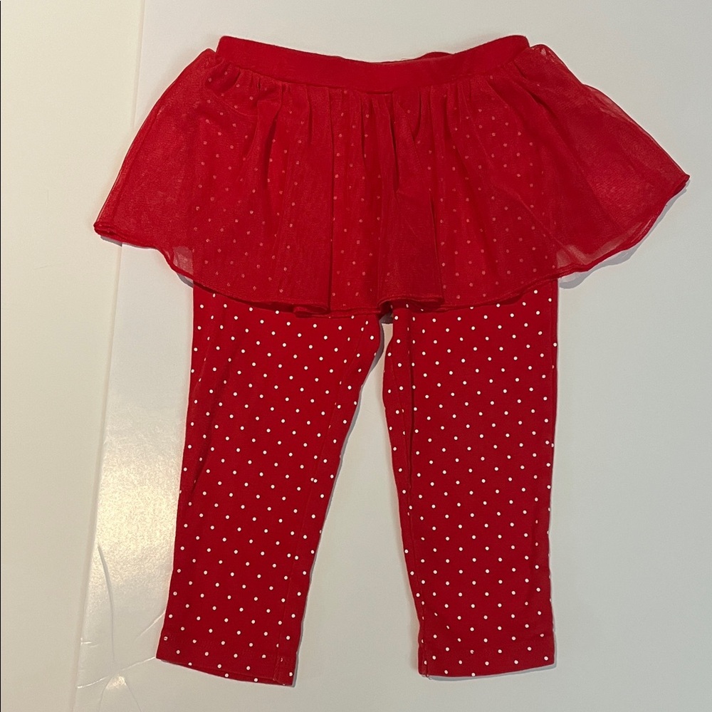 Carter's Red Tutu Leggings with Polka Dots
